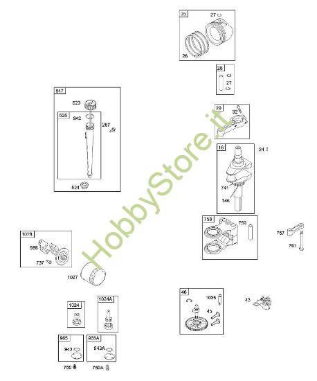 E - Albero motore, pistone, albero a camme, olio B&S - 31 €¦ 311707-0146-E1 brand Stihl